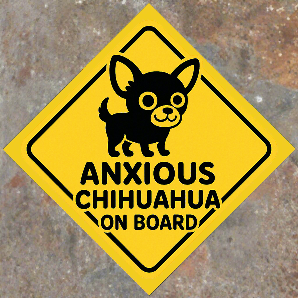 Anxious Chihuahua On Board Car Magnet